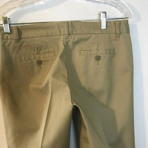 Lands' End Junior Women's Cropped Pants Cotton Khaki Tan Belt Loops Sz 5 Uniform - Picture 9 of 16